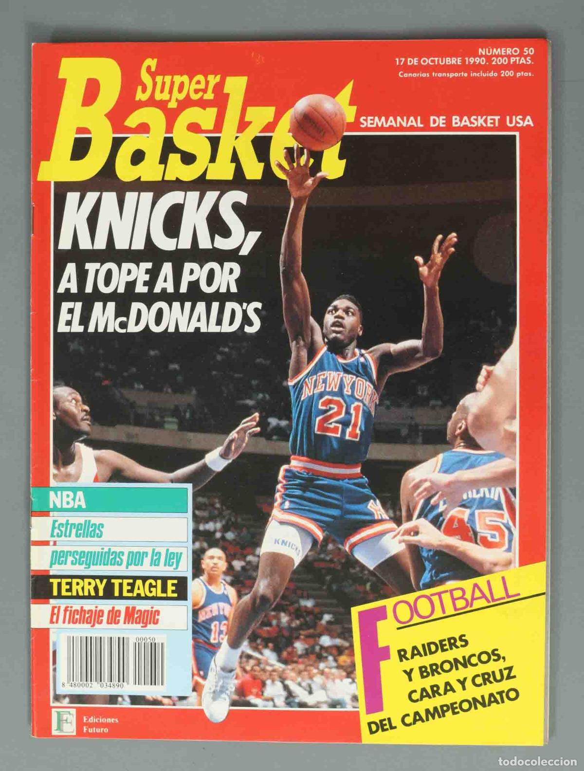Coleccionismo de Revistas y Peri&oacute;dicos: SUPER BASKET. N&ordm; 50. 17 DE OCTUBRE 1990. KNICKS, A TOPE A POR EL MCDONALD&acute;S.