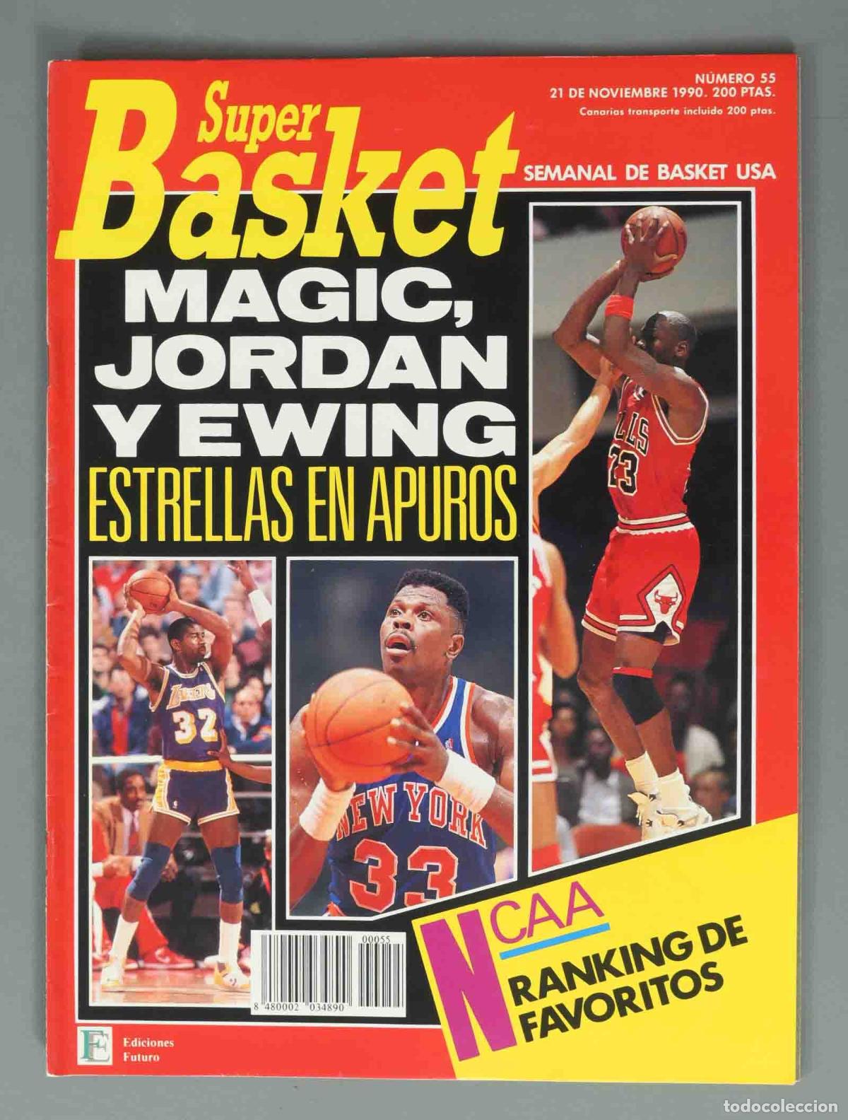 Coleccionismo de Revistas y Peri&oacute;dicos: SUPER BASKET. N&ordm; 55. 21 DE NOVIEMBRE 1990. MAGIC, JORDAN Y EWING ESTRELLAS EN APUROS.