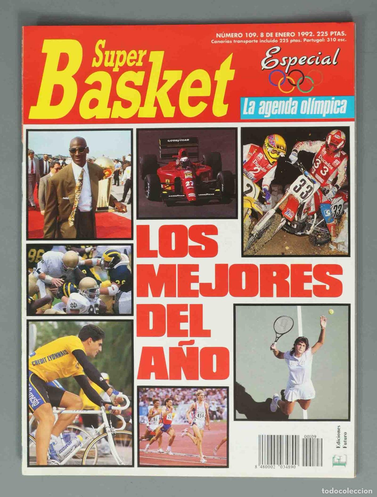 Coleccionismo de Revistas y Peri&oacute;dicos: SUPER BASKET. N&ordm; 109. 8 DE ENERO 1992. LOS MEJORES DEL A&Ntilde;O.