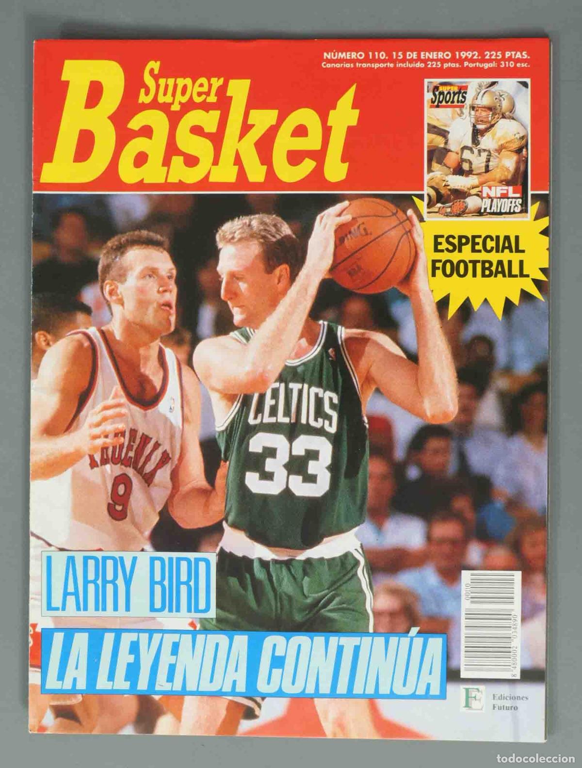 Coleccionismo de Revistas y Peri&oacute;dicos: SUPER BASKET. N&ordm; 110. 15 DE ENERO 1992. LARRY BIRD. LA LEYENDA CONTIN&Uacute;A.