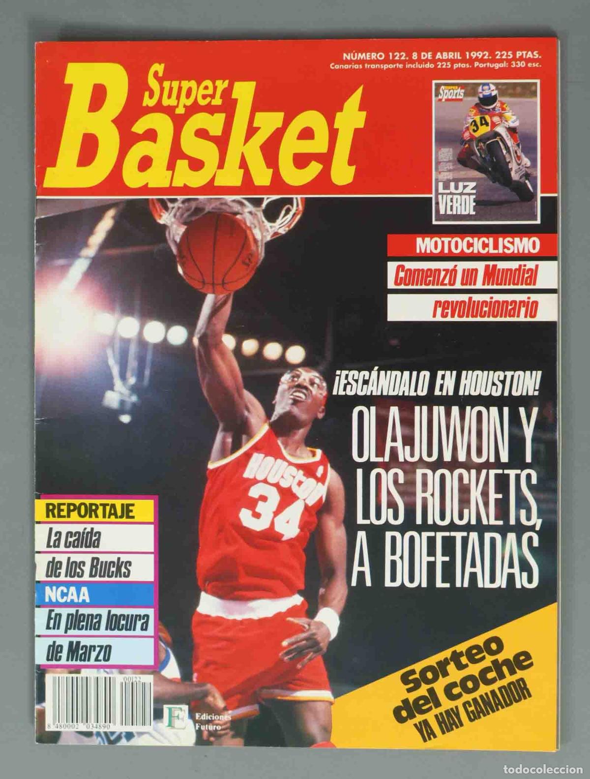 Coleccionismo de Revistas y Peri&oacute;dicos: SUPER BASKET. N&ordm; 122. 8 DE ABRIL 1992. &iexcl;ESCANDALO EN HOUSTON! OLAJUWON Y LOS ROCKETS, A BOFETADAS