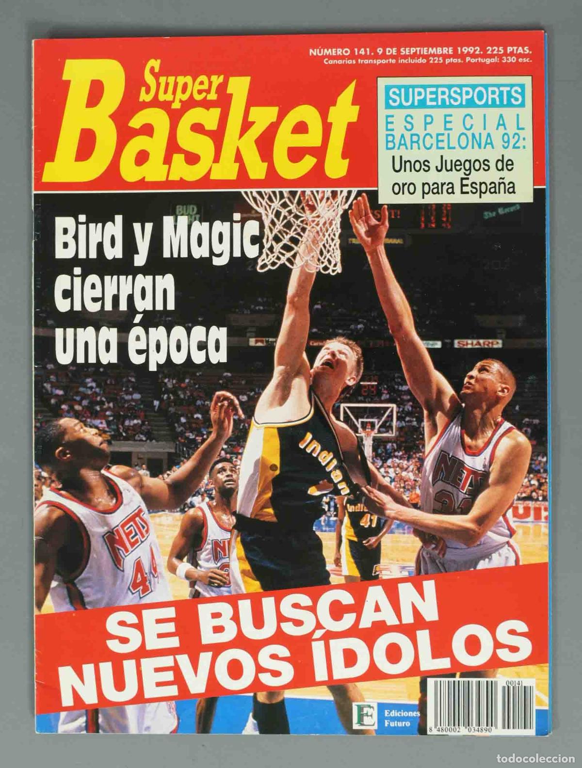 Coleccionismo de Revistas y Peri&oacute;dicos: SUPER BASKET. N&ordm; 141. 9 DE SEPTIEMBRE 1992. Bird y Magic cierran una &eacute;poca.