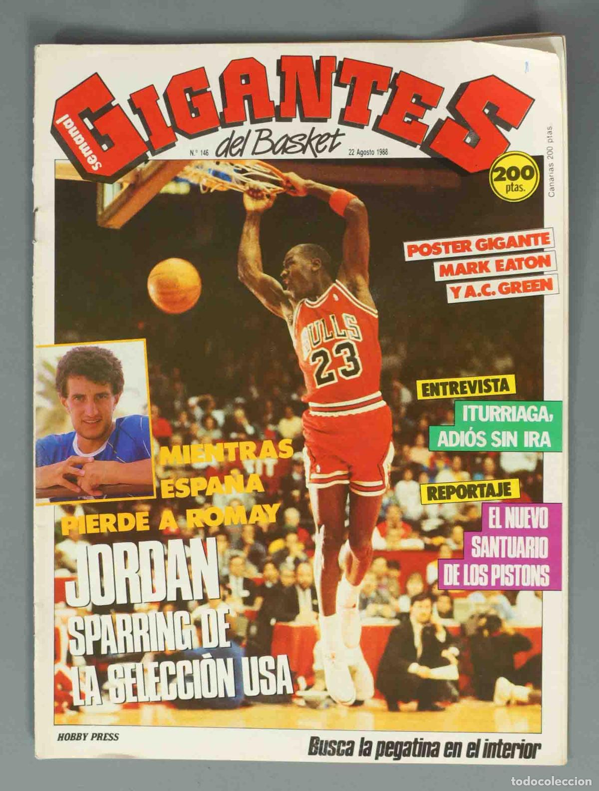 Coleccionismo de Revistas y Peri&oacute;dicos: GIGANTES DEL BASKET. N&ordm; 146. 22 AGOSTO 1988. JORDAN SPARRING DE LA SELECCI&Oacute;N USA