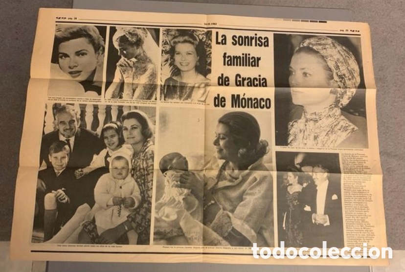 Coleccionismo de Revistas y Peri&oacute;dicos: P&aacute;ginas centrales del Diario Ya. 16/9/1982. Muerte de Grace Kelly