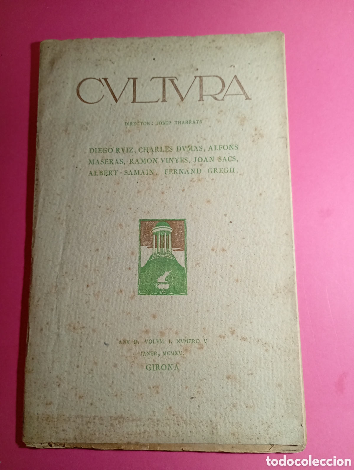 Collezionismo di Riviste e Giornali: girona ''cultura'' director josep tharrats volum 1 n&uacute;mero 5, janer 1915 - sumari a fotos 2 i 3