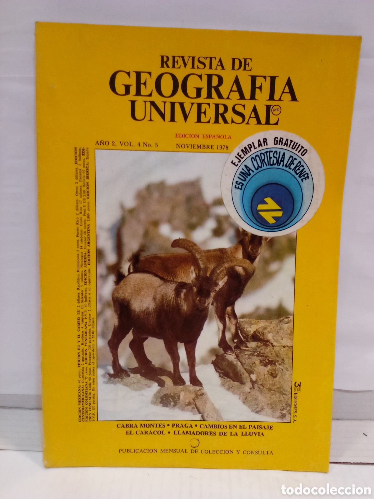 Collezionismo di Riviste e Giornali: Revista de Geograf&iacute;a Universal. Edici&oacute;n espa&ntilde;ola a&ntilde;o 2 vol. 4 n&ordm; 5 noviembre 1978