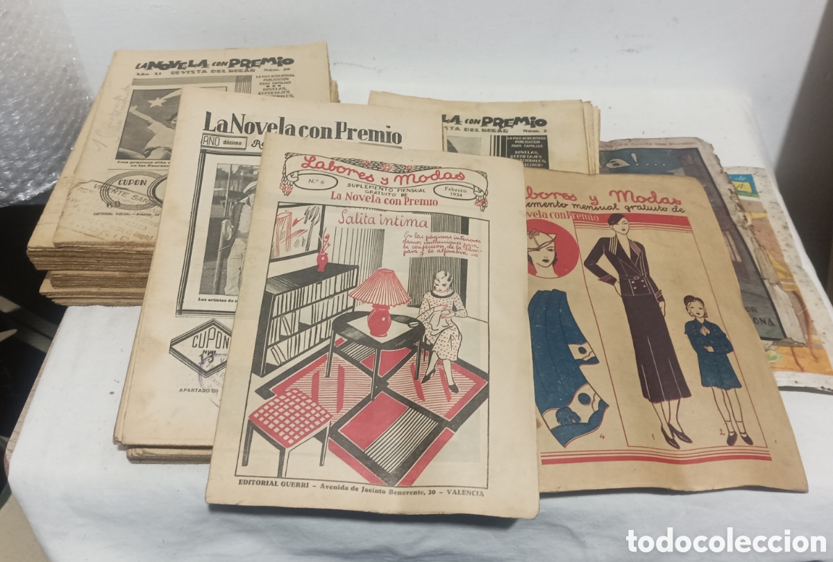 Collection Magazines and Newspapers: Enorme lote de LA NOVELA CON PREMIO y Labores y modas. Suplemento. 1934 1935