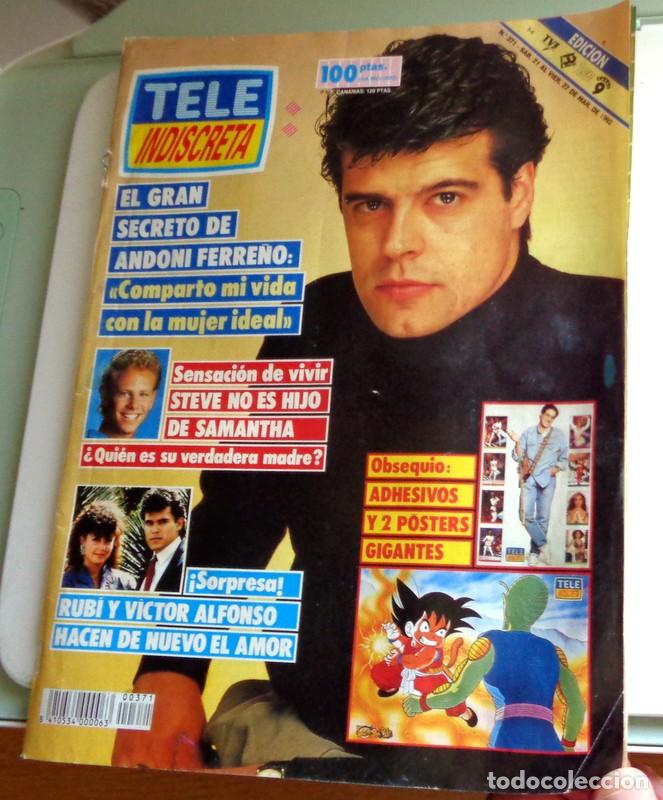 Coleccionismo de Revistas y Peri&oacute;dicos: REVISTA TELE INDISCRETA TELEINDISCRETA N&ordm;371 Marzo 1992 SENSACI&Oacute;N DE VIVIR - XUXA - CARMEN CONESA