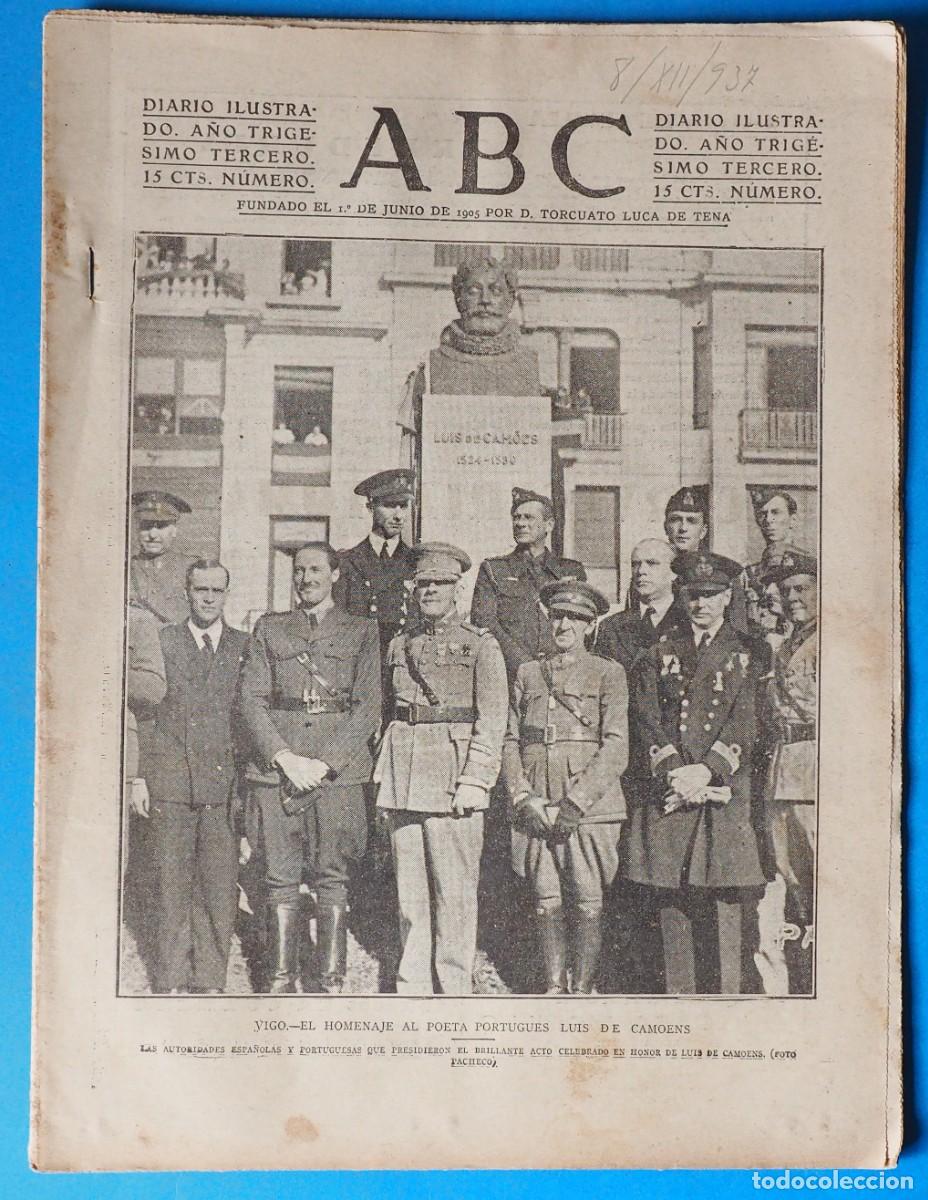 Coleccionismo de Revistas y Peri&oacute;dicos: DIARIO ILUSTRADO ABC. SEVILLA 8 DE DICIEMBRE DE 1937