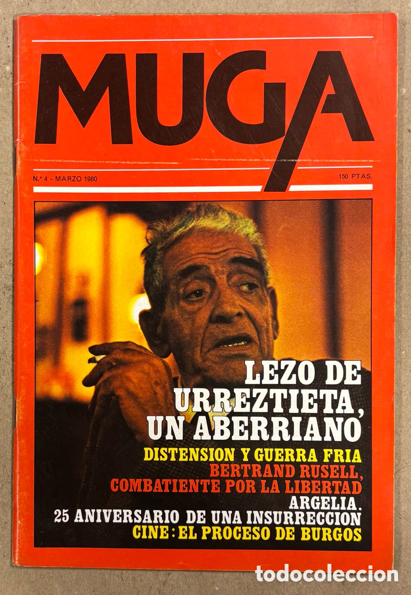 Coleccionismo de Revistas y Peri&oacute;dicos: MUGA N&deg; 4 (MARZO 1980). LEZO DE URREZTIETA (UN ABERRIANO), GUERRA FR&Iacute;A, ARGELIA, BERTRAND RUSELL,..