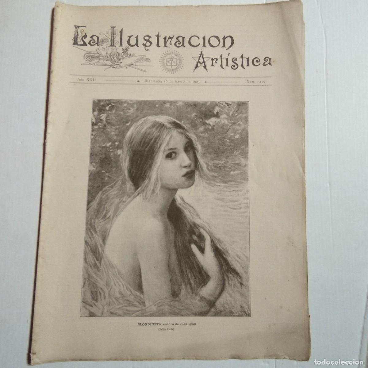 Coleccionismo de Revistas y Peri&oacute;dicos: REVISTA ILUSTRACION ARTISTICA MODERNISTA - 1903 - BLONDINETA JUAN BRULL - HOSPITAL LOCOS LUNGARA ROM