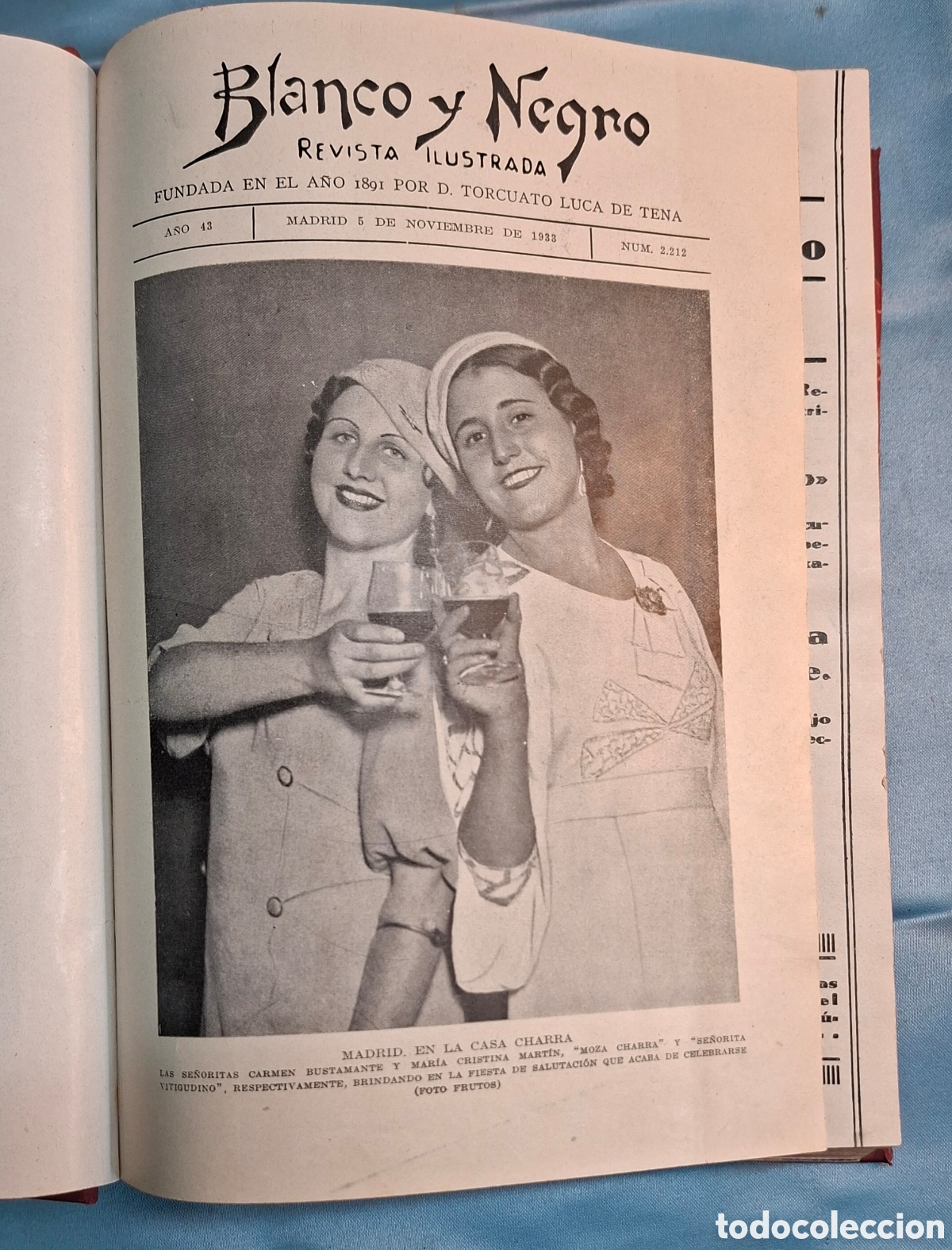 Coleccionismo de Revistas y Peri&oacute;dicos: Blanco y Negro &ndash; Noviembre 1933 encuadernado