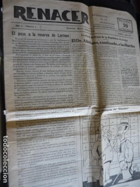 Coleccionismo de Revistas y Peri&oacute;dicos: RENACER PERIODICO DE LAS DERECHAS N&ordm; 7 4 JUNIO 1932 MONARQUIA