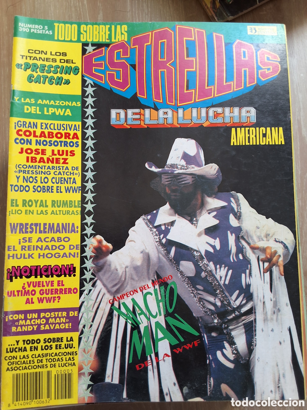 Coleccionismo de Revistas y Peri&oacute;dicos: Estrellas de la lucha americana revista espa&ntilde;ola n&uacute;mero 5 a&ntilde;o 1992/5 incluye p&oacute;ster
