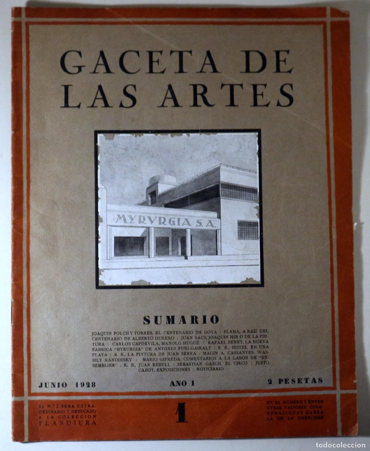 Collection Magazines and Newspapers: (Joaquim Mir, Manolo Hugu&eacute;, Kandinsky) - GACETA DE LAS ARTES N&ordm; 1 - Barcelona 1928 - Ilustrado