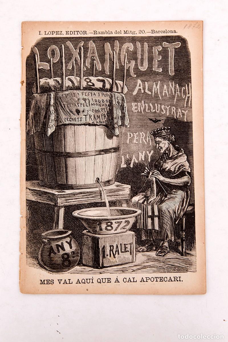 Coleccionismo de Revistas y Peri&oacute;dicos: LO XANGUET - 1872 - ALMANACH PER L'ANY
