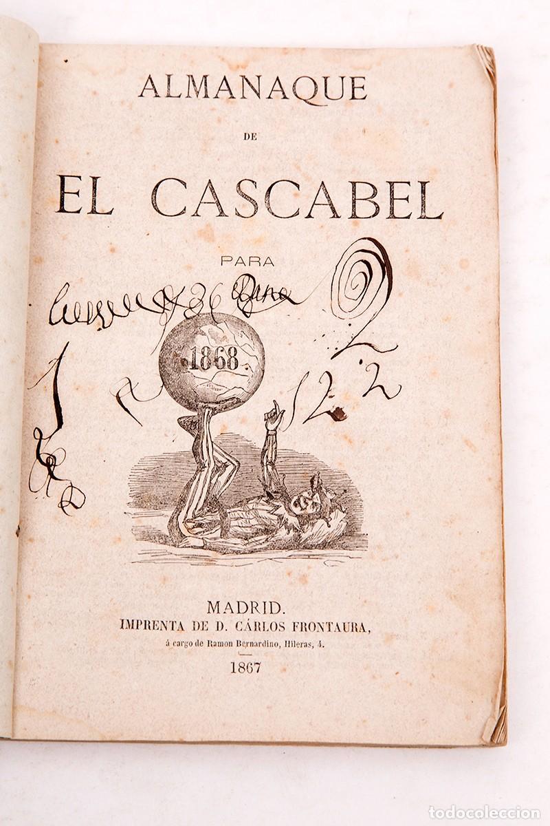 Coleccionismo de Revistas y Peri&oacute;dicos: ALMANAQUE DE EL CASCABEL - 1868 - MADRID