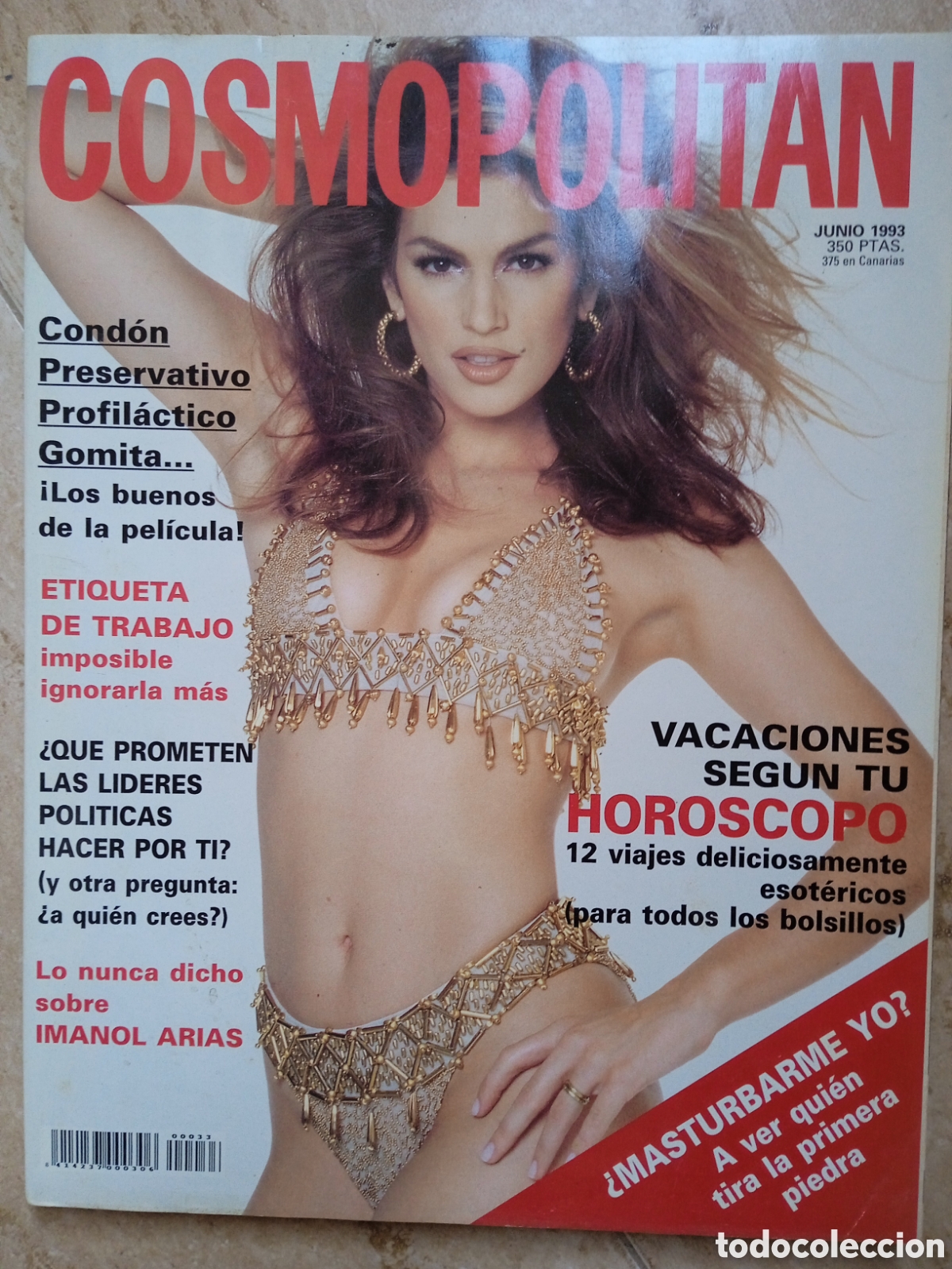 Coleccionismo de Revistas y Peri&oacute;dicos: Cosmopolitan junio 1993 portada Cindy Crawfort - Bridget Fonda