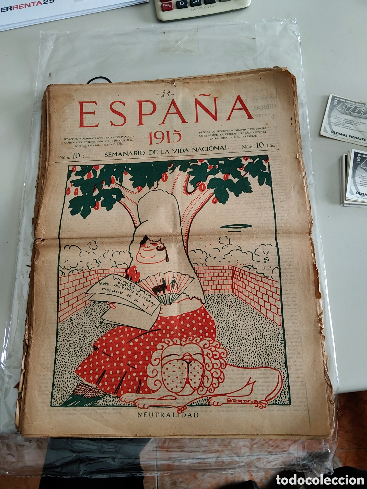 Colecionismo de Revistas e Jornais: Lote de 10 n&uacute;meros Semanario ESPA&Ntilde;A 1915 caricaturas Bagaria