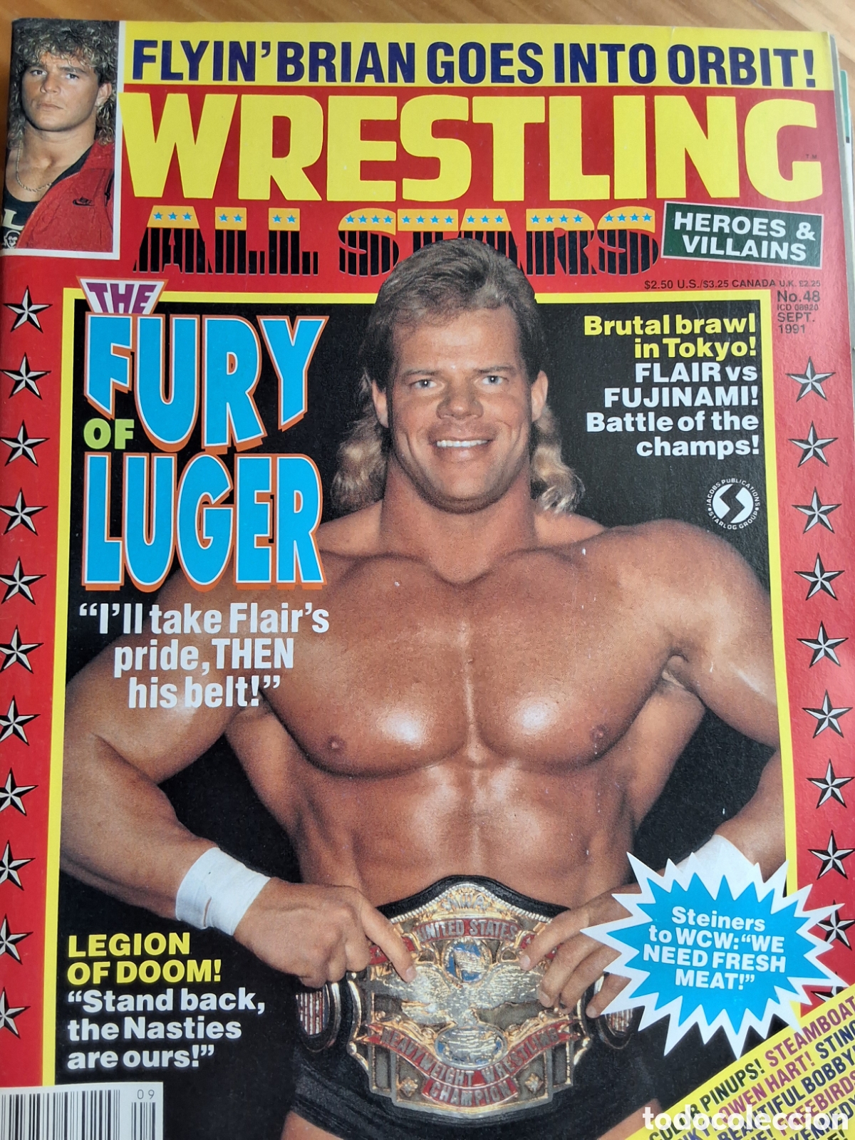 Coleccionismo de Revistas y Peri&oacute;dicos: Wrestling all star revista americana 1991/9 incluye p&oacute;ster