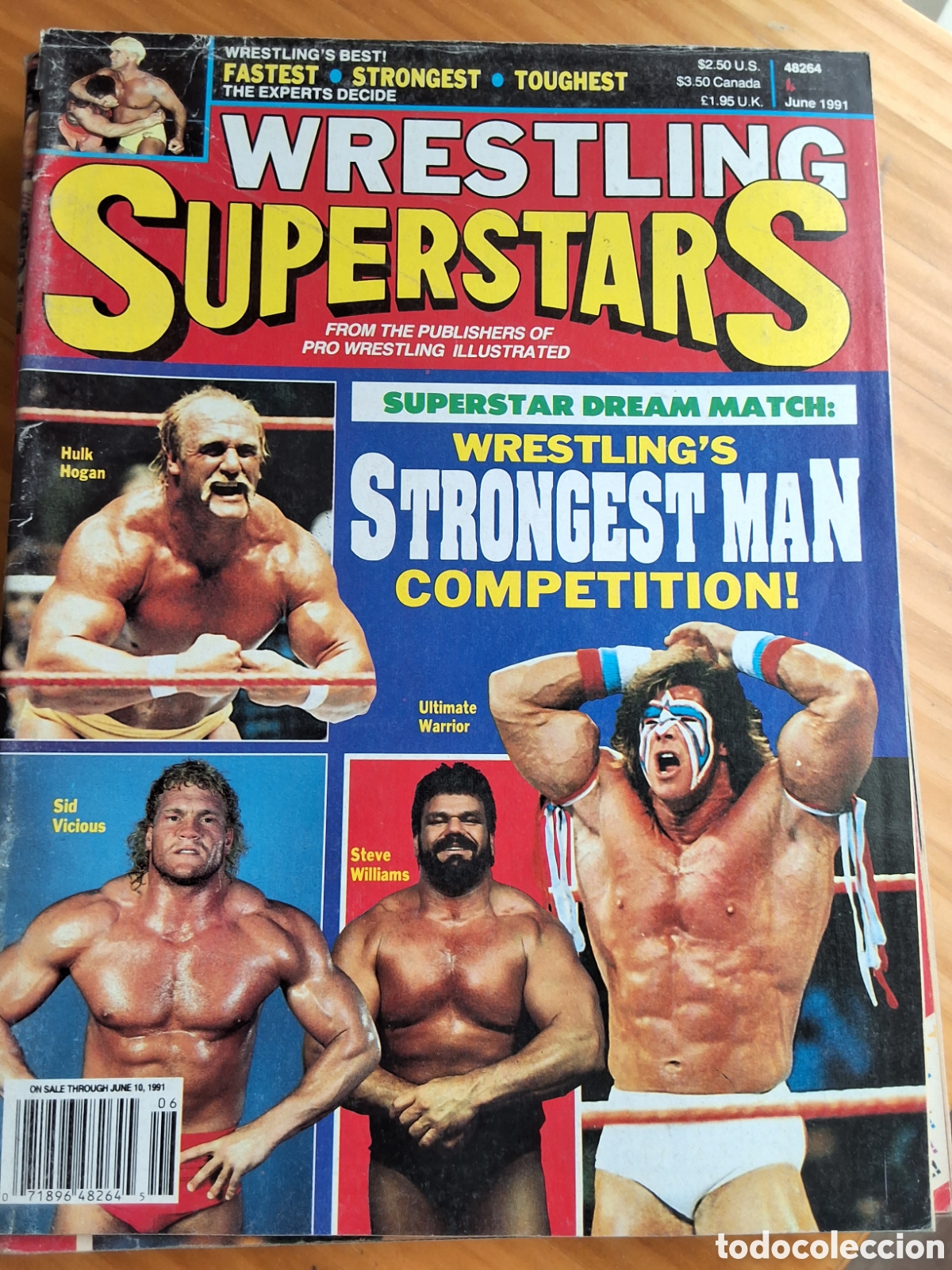 Coleccionismo de Revistas y Peri&oacute;dicos: Wrestling super stars revista americana 1991/6 incluye p&oacute;ster