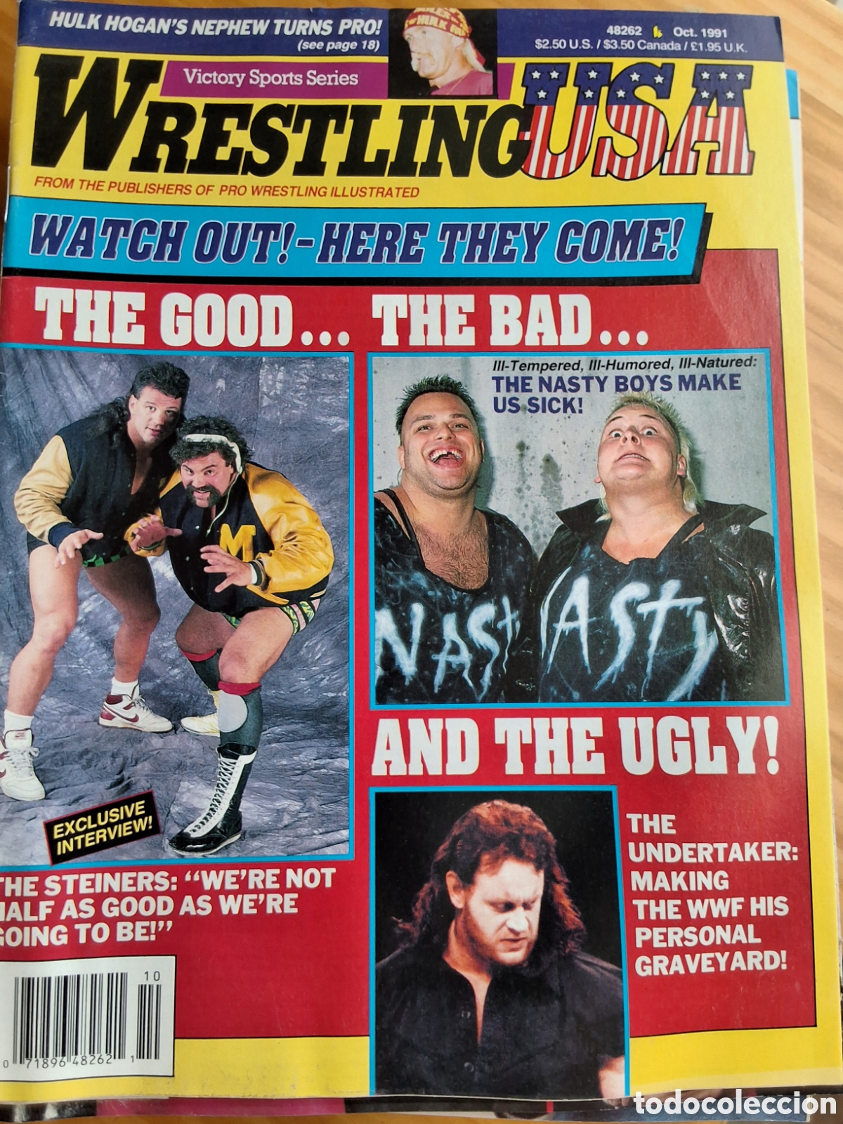 Coleccionismo de Revistas y Peri&oacute;dicos: Wrestling Usa revista americana 1991/10 incluye p&oacute;ster