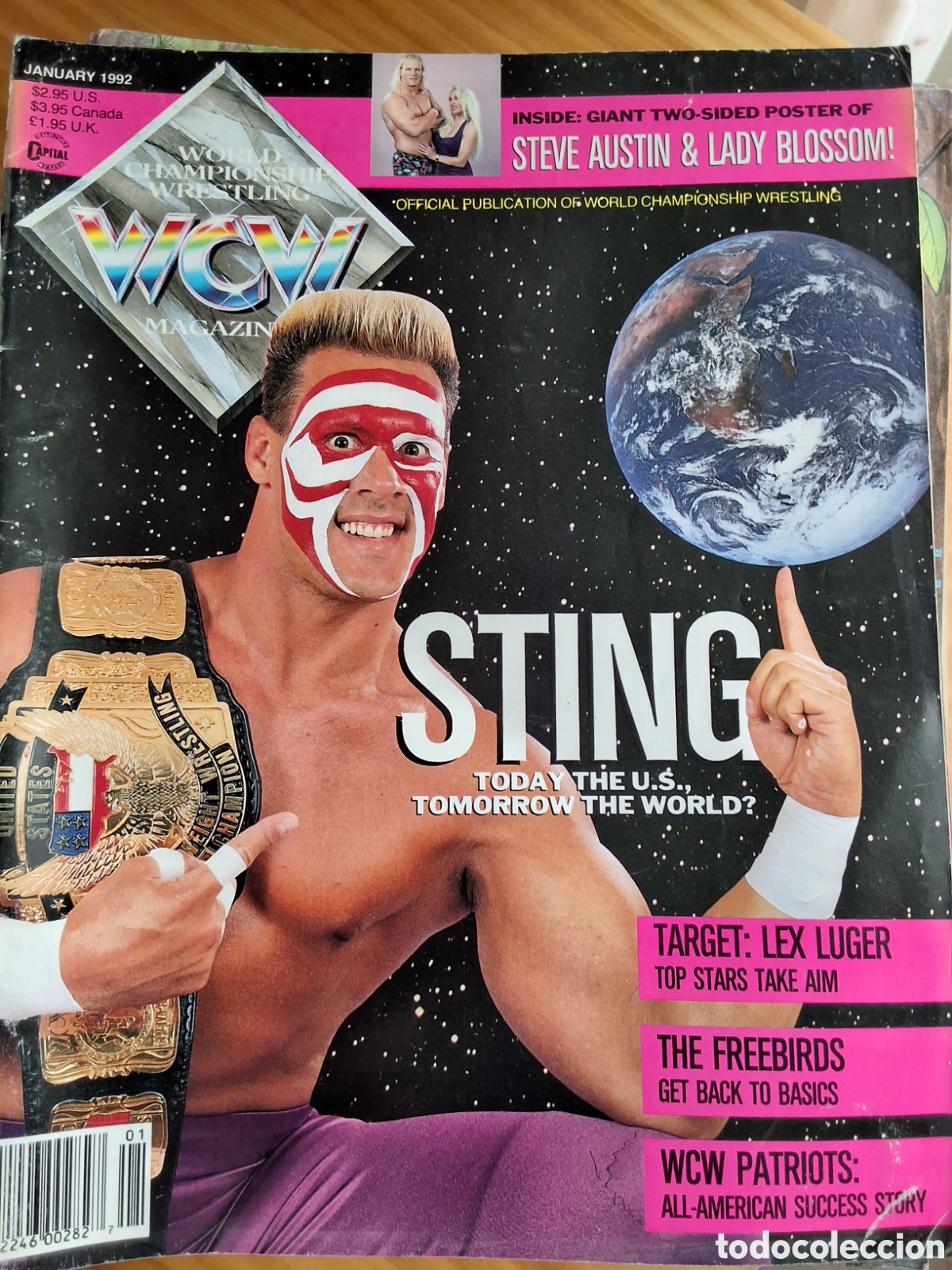Coleccionismo de Revistas y Peri&oacute;dicos: WCW revista lucha americana 1992/1 incluye p&oacute;ster desplegable