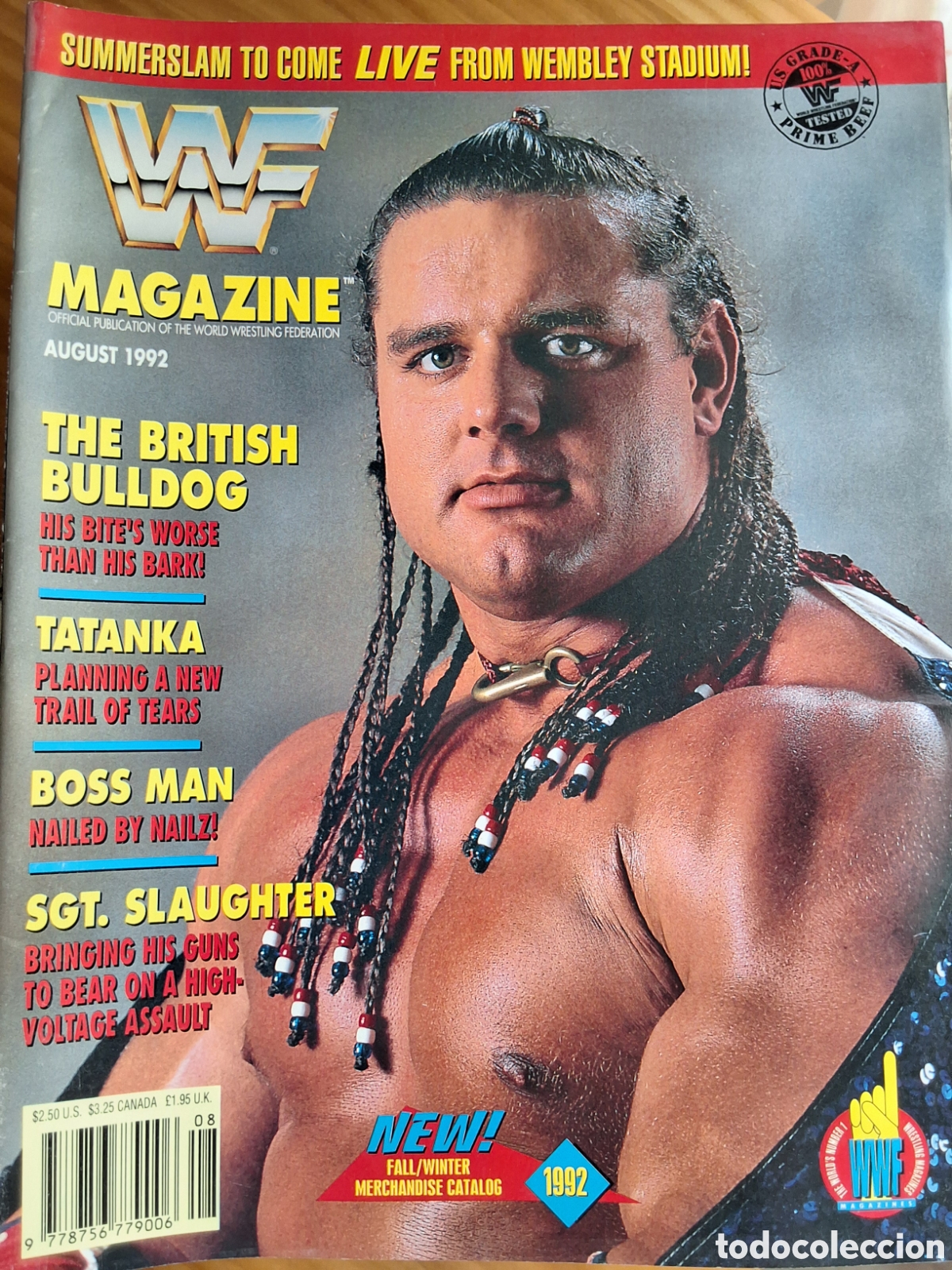 Coleccionismo de Revistas y Peri&oacute;dicos: WF revista lucha americana 1992/8 incluye catalogo merchandise