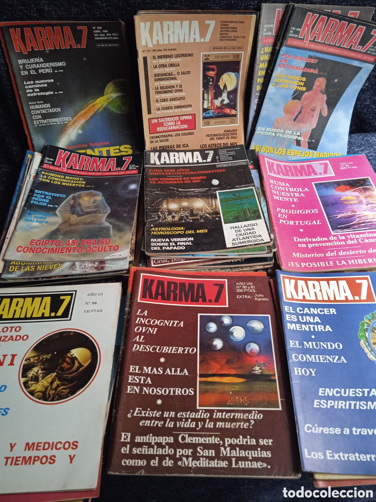 Colecionismo de Revistas e Jornais: KARMA 7 PARAPSICOLOGIA, OVNIS, ESPIRITISMO, ASTROLOGIA, MAGIA -LOTE 48 EJEMPLARES