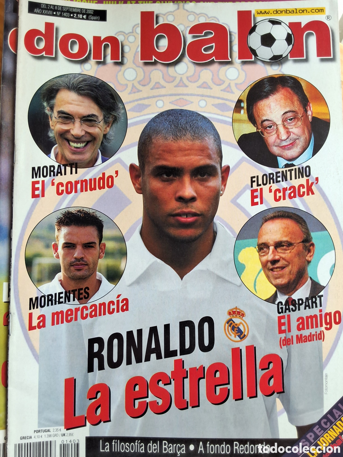 Coleccionismo de Revistas y Peri&oacute;dicos: Don balon revista futbol 1403 (2/9/2002) incluye p&oacute;ster