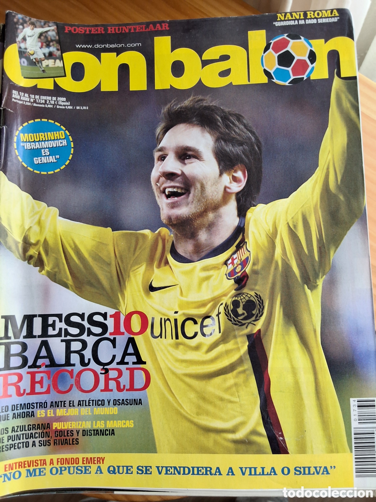 Coleccionismo de Revistas y Peri&oacute;dicos: Don balon revista futbol 1734 a&ntilde;o (12/1/2009) incluye p&oacute;ster