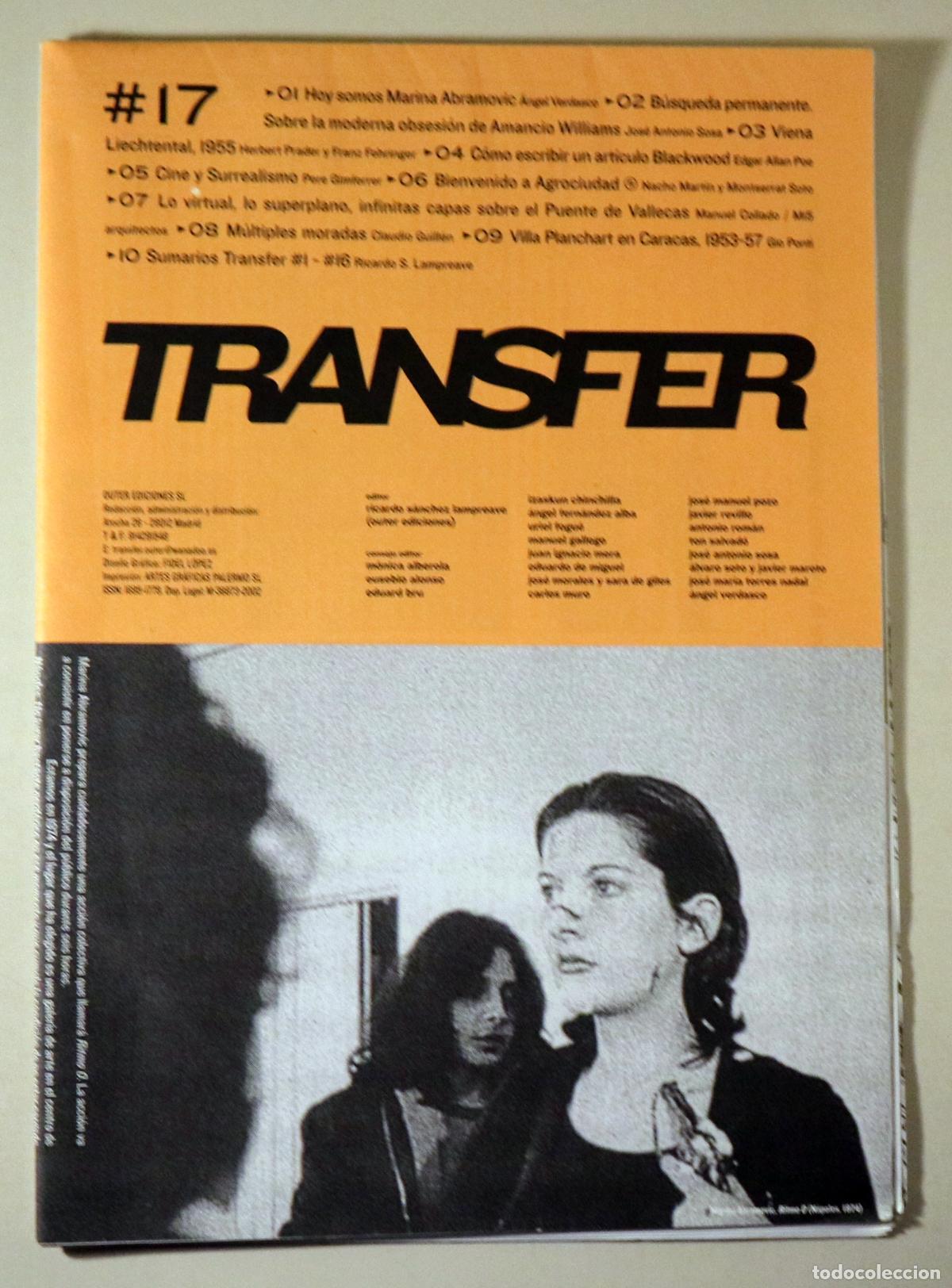 Colecionismo de Revistas e Jornais: (Abramovic, Marina - Williams, Amancio - Poe) - TRANSFER N&ordm; 17 - Madrid 2002 - Ilustrado