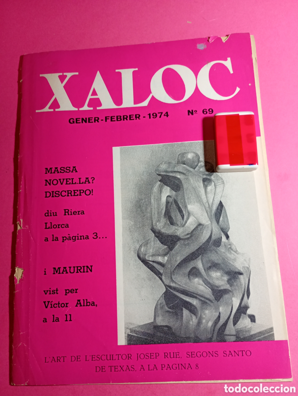 Coleccionismo de Revistas y Peri&oacute;dicos: ''AMANTS'' ESCULTURA DE JOSEP RU&Eacute; ''XALOC'' REVISTA EXILI N&ordm; 69 1-2 1974 - SUMARI A FOTO 2