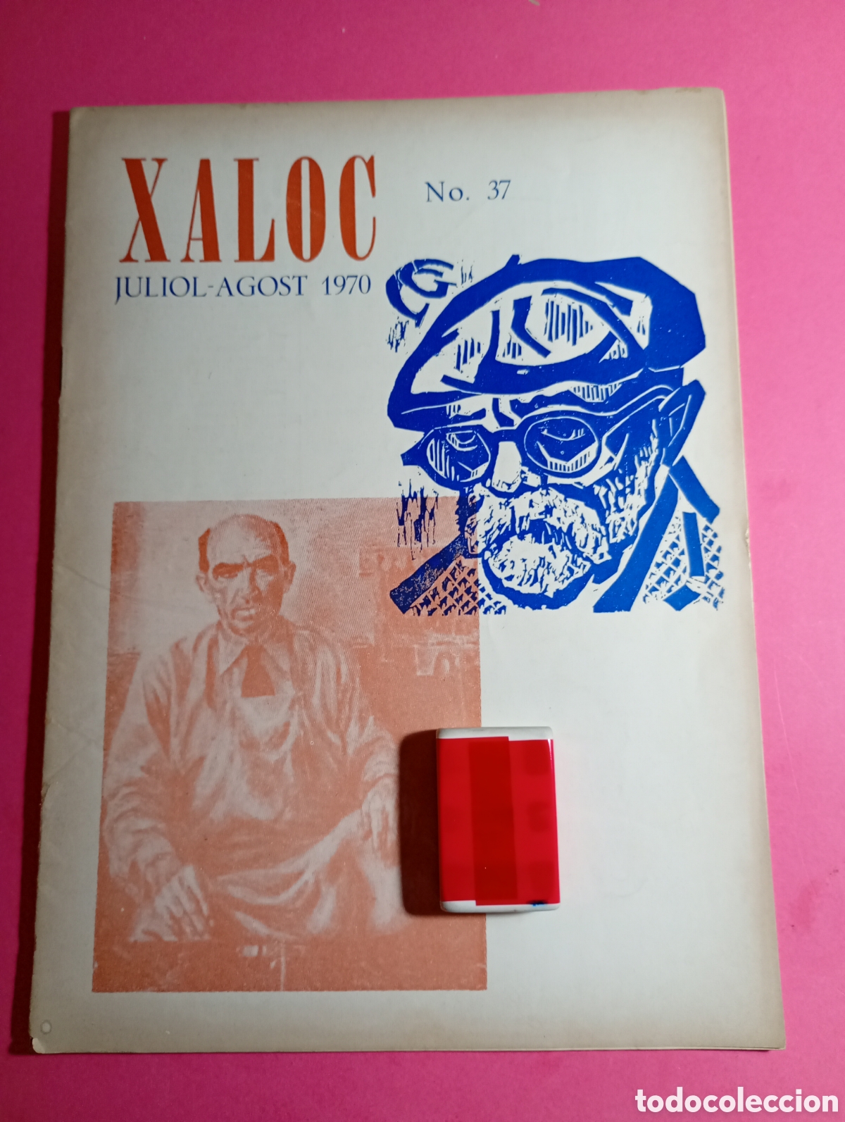 Coleccionismo de Revistas y Peri&oacute;dicos: AUTORETRAT I L&acute;ATACONADOR DE GUSTAU COCHET ''XALOC'' REVISTA EXILI N&ordm;37 7/8 1970 - SUMARI A FOTO 2