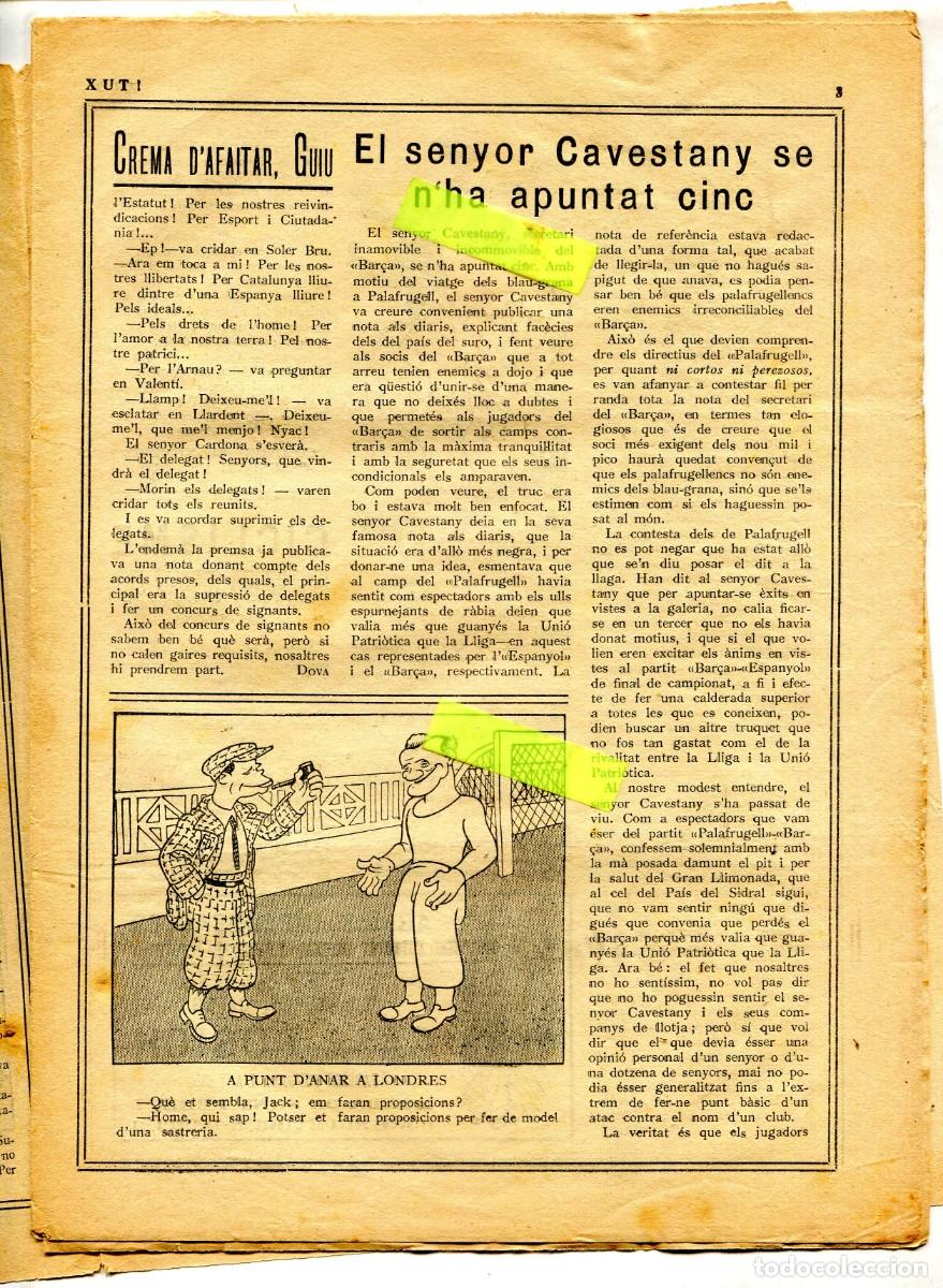 Coleccionismo de Revistas y Peri&oacute;dicos: DIARI XUT ANY 1931 CONFLICTE ENTRE EL FUTBOL CLUB BARCELONA F. C. I EL PALAFRUGELL CAVESTANY