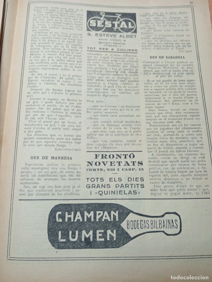 Coleccionismo de Revistas y Peri&oacute;dicos: REVISTA A&Ntilde;O 1931 FUTBOL EN GRANOLLERS ULLDECONA AMPOSTA MANRESA CHAMPAN LUMEN BODEGAS BILBAINAS