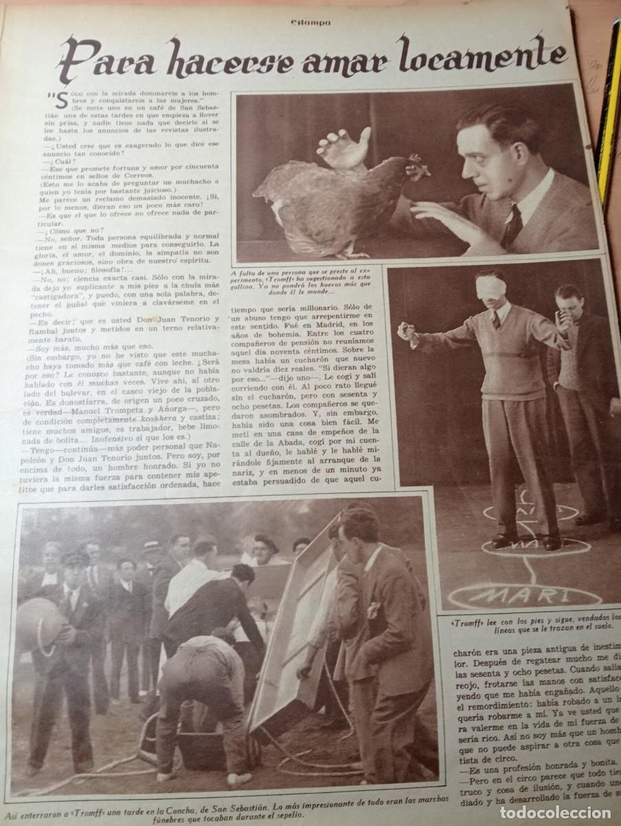 Coleccionismo de Revistas y Peri&oacute;dicos: REVISTA 1933 PERSONAJE PINTORESCO TROMFF SUGESTION EN SAN SEBASTIAN CATALEPSIA MAGIA MAGO IMNOSIS
