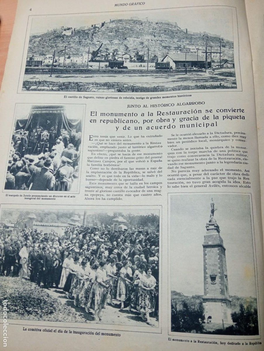 Coleccionismo de Revistas y Peri&oacute;dicos: REVISTA A&Ntilde;O 1932 MARQUES DE SOTELO EN SAGUNTO BASTON PU&Ntilde;O DE ORO COMO JOYA VIRGEN DEL ROCIO