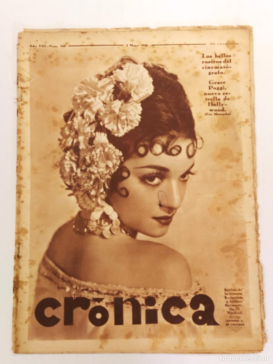 Coleccionismo de Revistas y Peri&oacute;dicos: CRONICA-A&Ntilde;O 1936 PRE GUERRA CIVIL-ALDEA DEL FRESNO-HERMANOS BADIA ASESINADOS-COMPANYS-REPUBLICA ETC