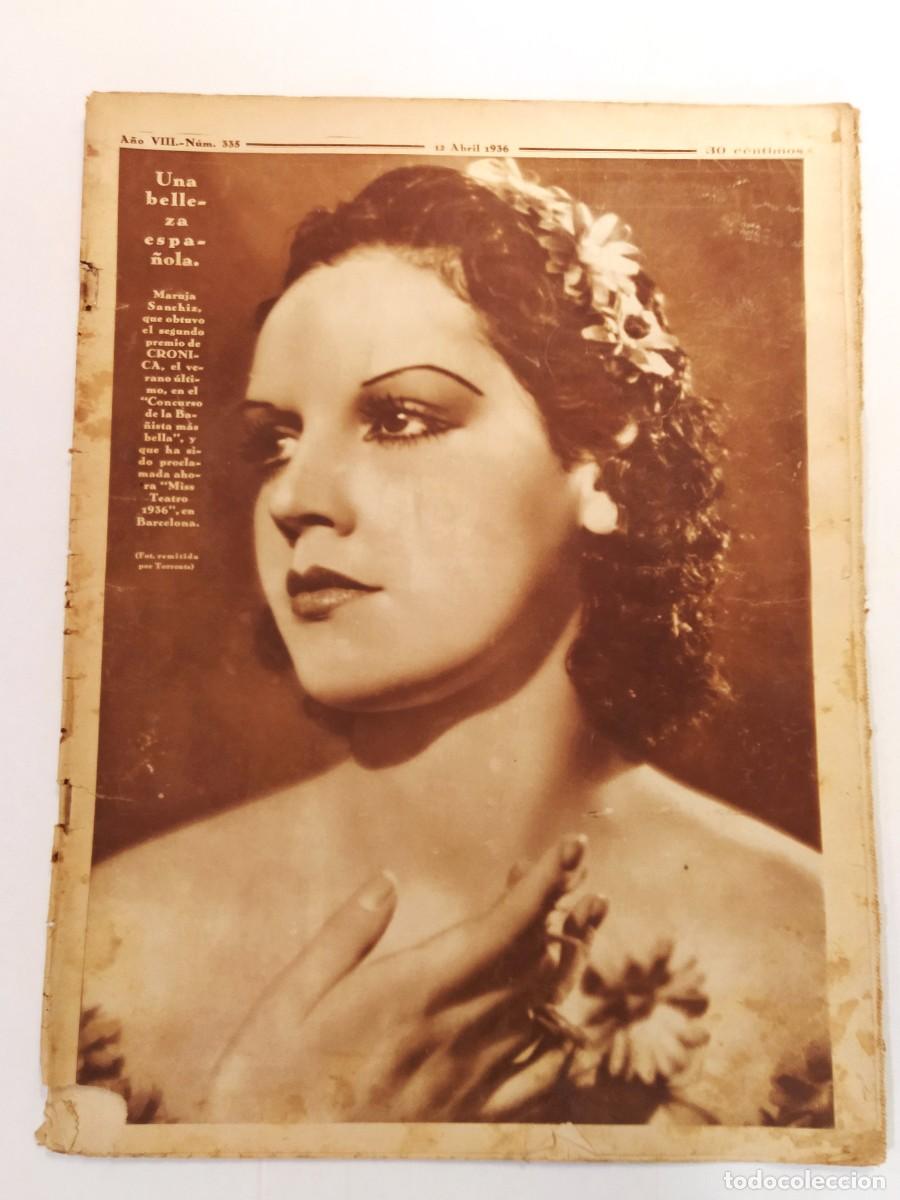 Coleccionismo de Revistas y Peri&oacute;dicos: CRONICA-A&Ntilde;O 1936-VENENO GRANJA DE ESCARPE-SANATORIO VILLEGAS-DESTITUIDO ALCALA ZAMORA-CASA OSNUR ETC
