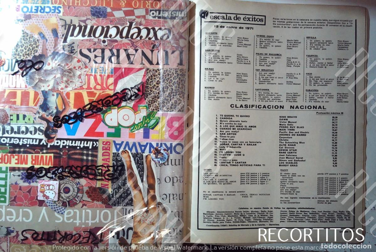 Coleccionismo de Revistas y Peri&oacute;dicos: ESCALA DE EXITOS 1971 NINO BRAVO DAWN VICTOR MANUEL MARIA OSTIZ PEDRO RUY BLAS LMARI TRINI PEDRO