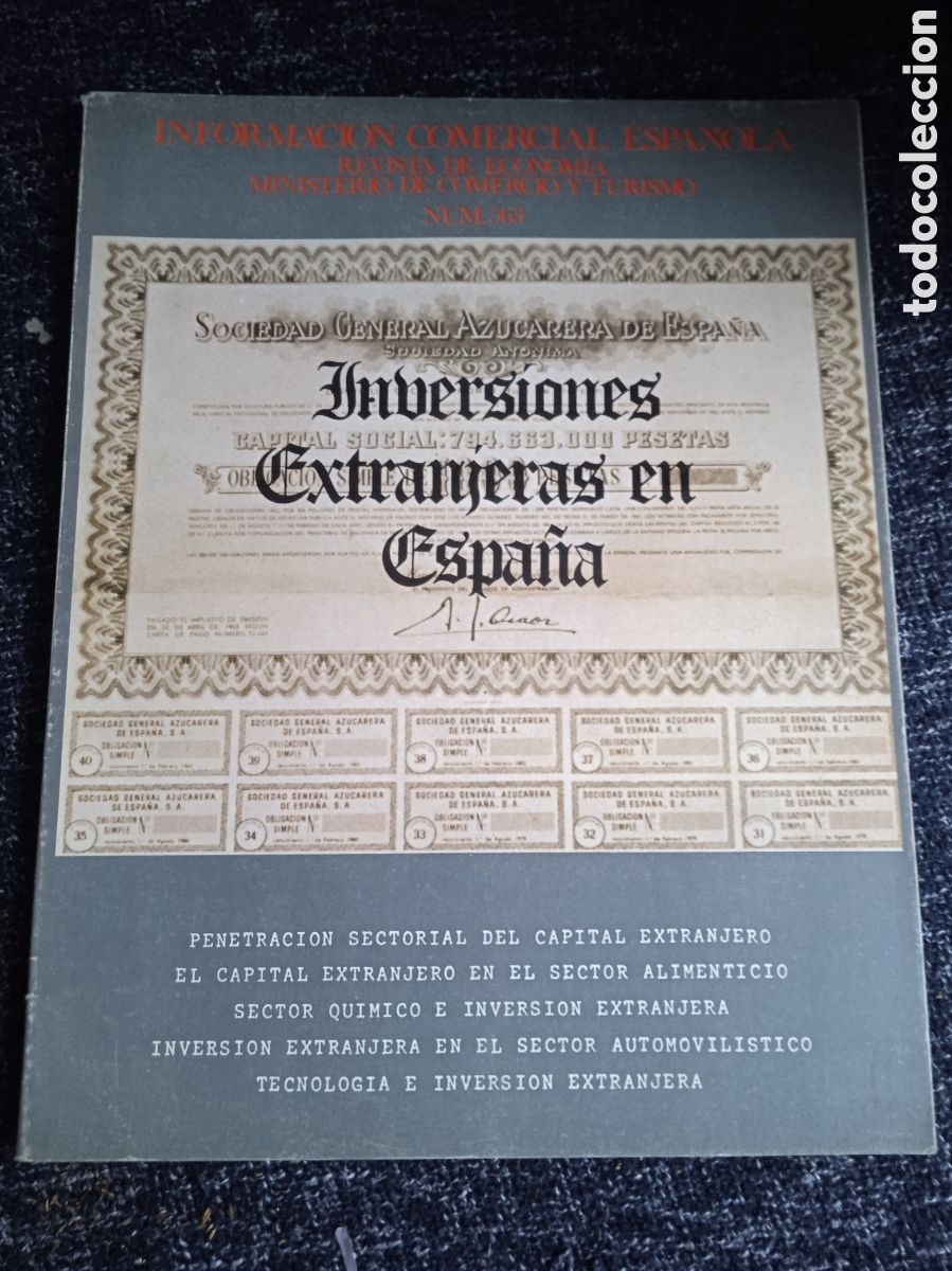 Coleccionismo de Revistas y Peri&oacute;dicos: INFORMACION COMERCIAL ESPA&Ntilde;OLA 563 -INVERSIONES EXTRANJERAS EN ESPA&Ntilde;A -revista de econom&iacute;a