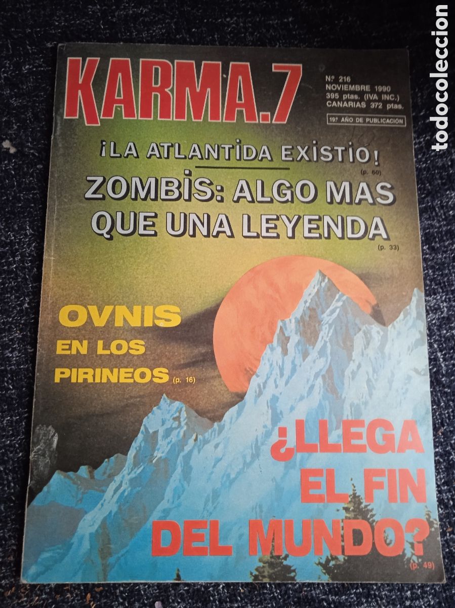 Coleccionismo de Revistas y Peri&oacute;dicos: KARMA 7 N&ordm; 216 PARAPSICOLOGIA, OVNIS, ESPIRITISMO, ASTROLOGIA, MAGIA