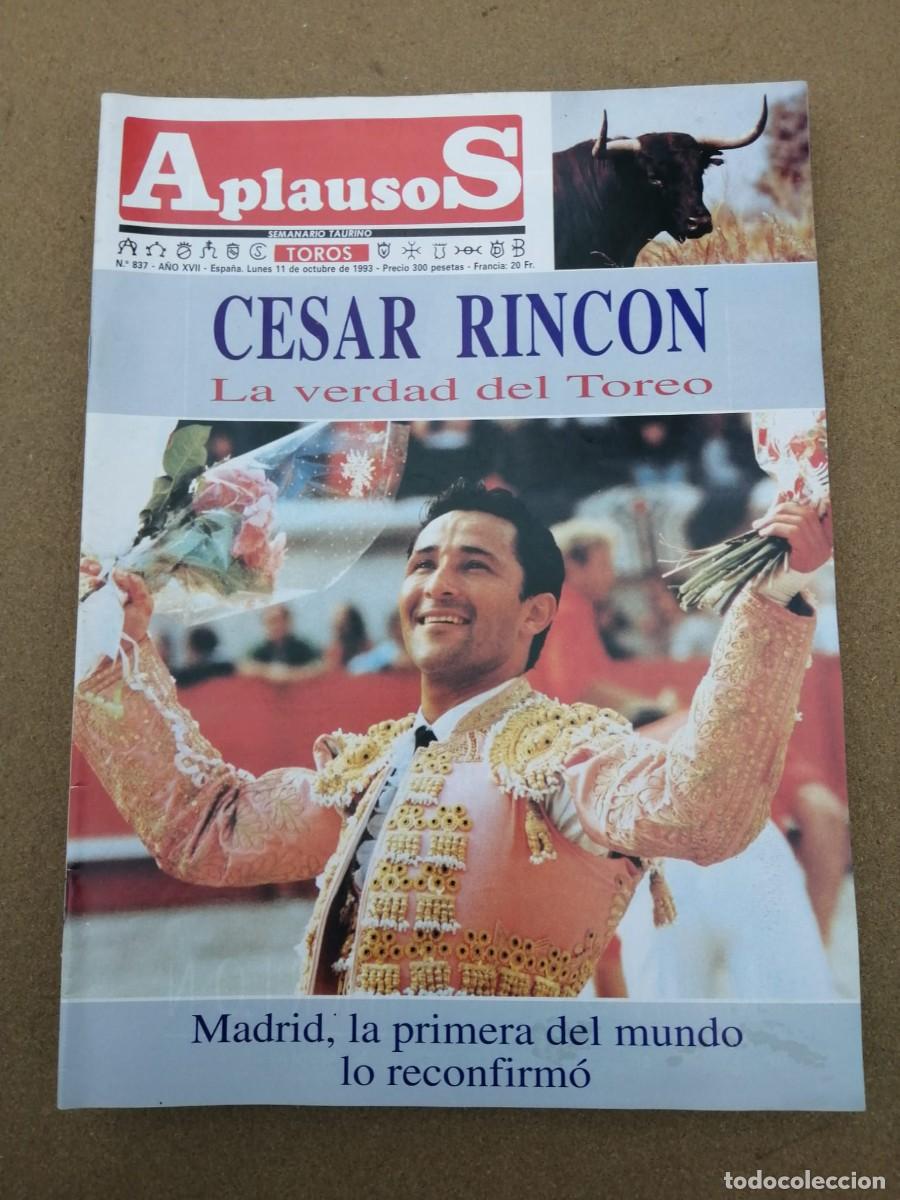 Colecionismo de Revistas e Jornais: APLAUSOS, EXTRA (NUMERO 837) CESAR RINCON, LA VERDAD DEL TOREO