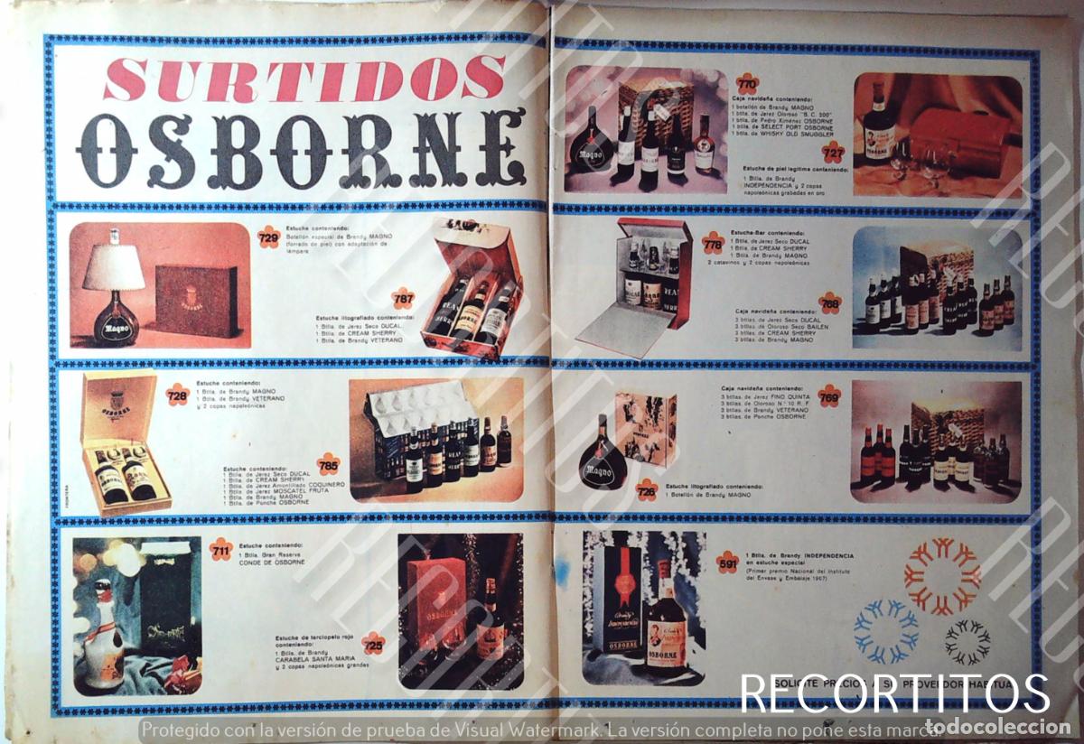 Colecionismo de Revistas e Jornais: OSBORNE PONCHE ANUNCIO PUBLICIDAD BRANDY SURTIDO COGNAC LICORES