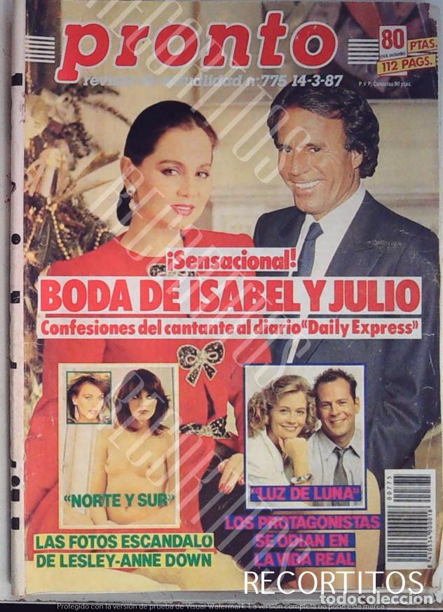 Coleccionismo de Revistas y Peri&oacute;dicos: RECORTE PORTADA ISABEL PREYSLER JULIO IGLESIAS BRUCE WILLIS LUZ DE LUNA LESLEY ANNE DOWN NORTE SUR