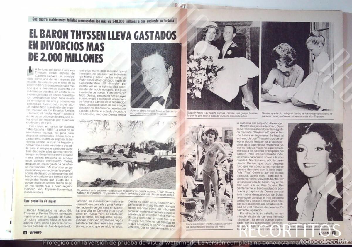 Coleccionismo de Revistas y Peri&oacute;dicos: TITA CERVERA CARMEN THYSSEN MISS ESPA&Ntilde;A FIONA CAMPBELL WALTER DENISE