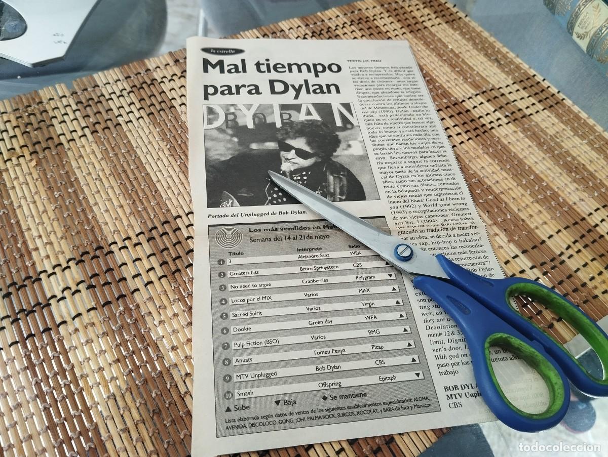 Coleccionismo de Revistas y Peri&oacute;dicos: BOB DYLAN PORTADA DEL UNPLUGGED RECORTE PERI&Oacute;DICO A&Ntilde;O 1995