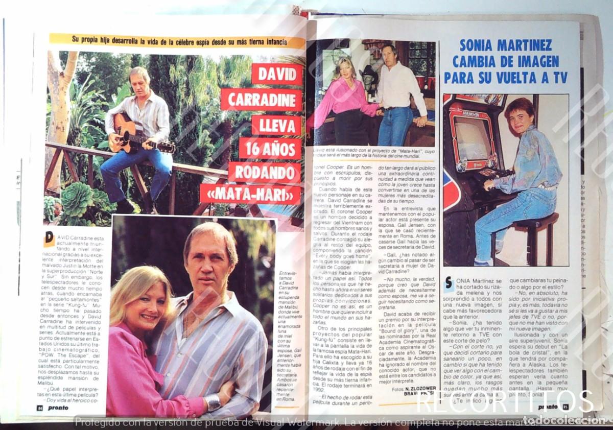 Sammeln von Zeitschriften und Zeitungen: SONIA MARTINEZ DAVID CARRADINE LA BOLA DE CRISTAL ALASKA