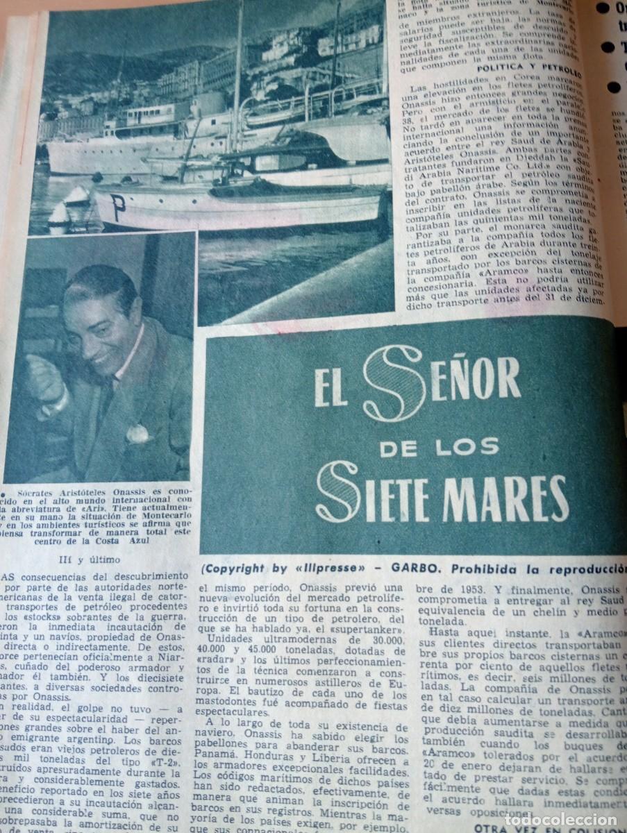 Coleccionismo de Revistas y Peri&oacute;dicos: REVISTA A&Ntilde;O 1954 ARISTOTELES ONASSIS EN MONACO ESCULTORA DE HIERRO BARBARA LECKBERG